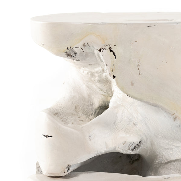Teak Stool In Ivory Teak
