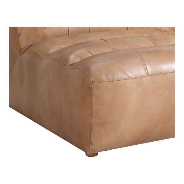 Moe's Ramsay Leather Slipper Chair in Tan