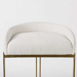 Hollyfield 20.5 x 19.7 x 32.7 Cream Fabric Seat W/ Gold Metal Base Bar Stool