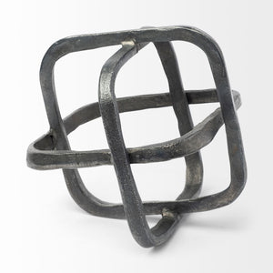 Willem II 9L x 9W Silver Metal Open Cube Decor Object