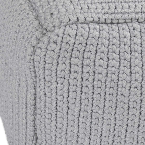 Performance Prism Outdoor Pouf - Handwoven Gray