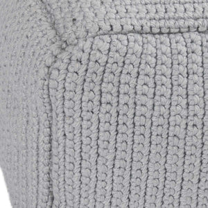 Performance Prism Outdoor Pouf - Handwoven Gray