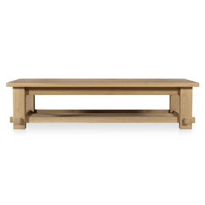 Moe's Morey Natural Oak Coffee Table with Tray Shelf