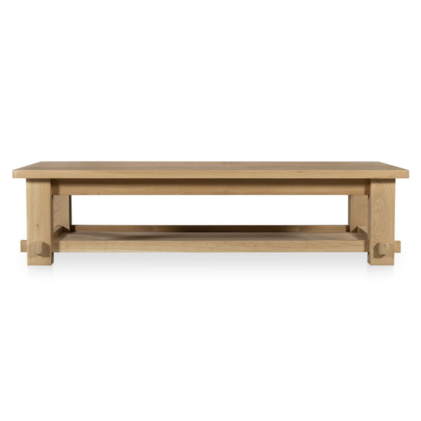 Moe's Morey Natural Oak Coffee Table with Tray Shelf