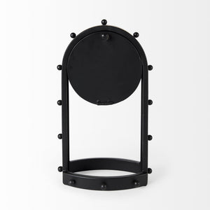 Marian 7.5L x 5.7W x 13.0H Black Studded  Table Clock