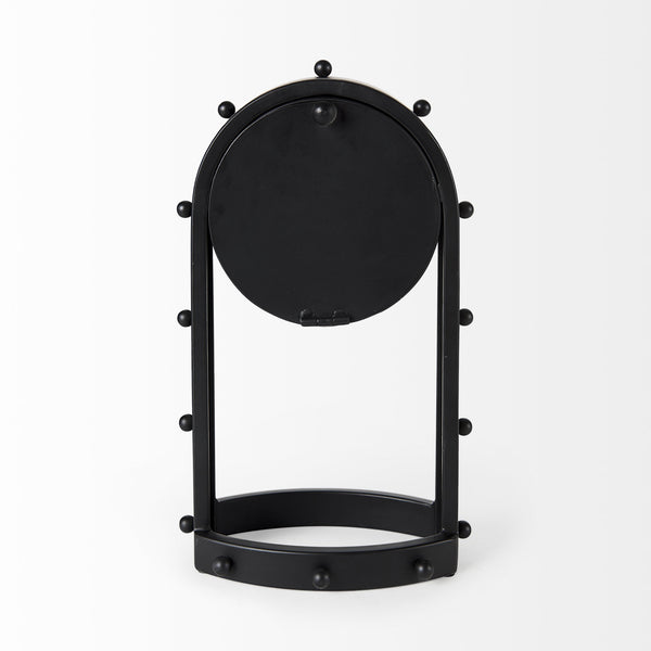 Marian 7.5L x 5.7W x 13.0H Black Studded  Table Clock