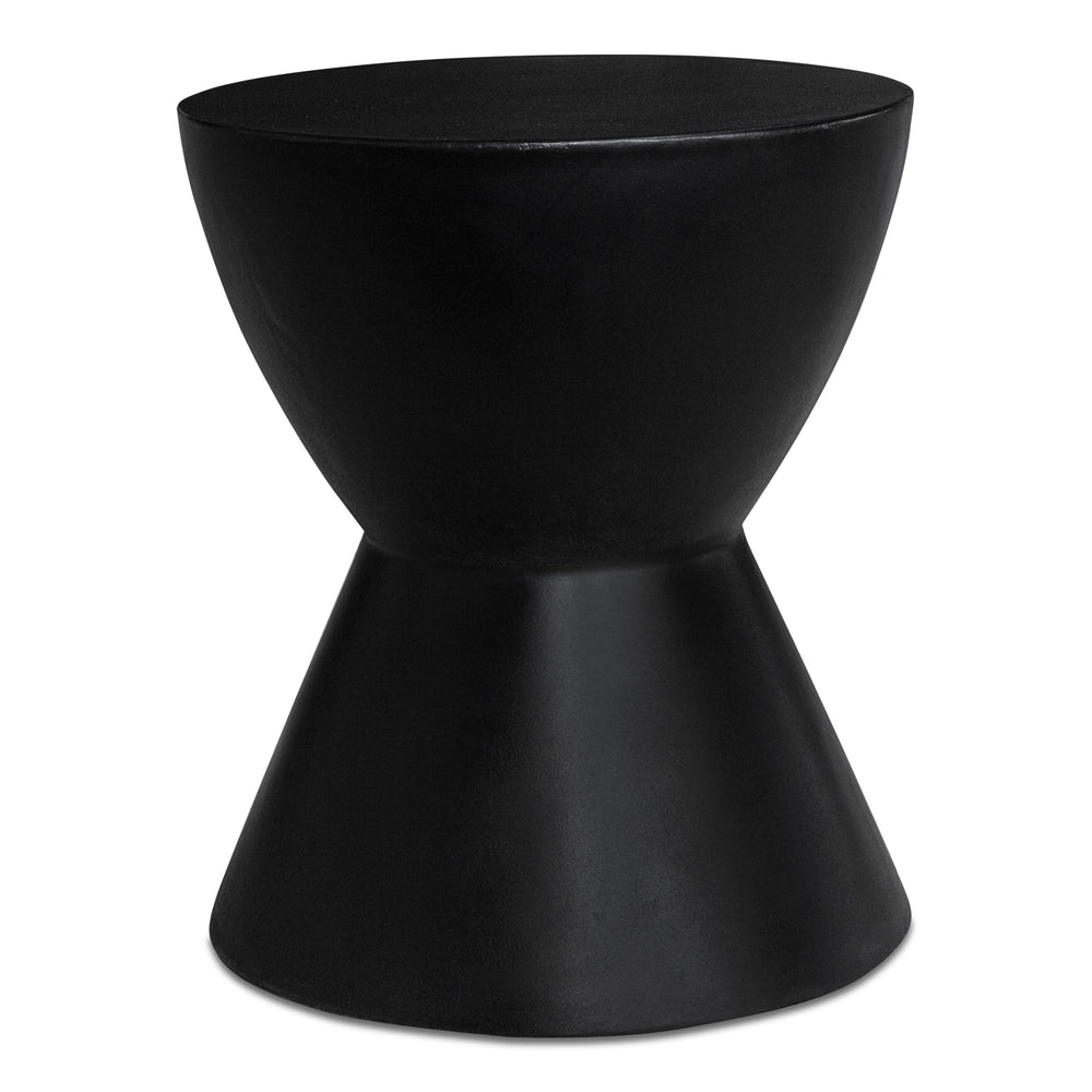 Hourglass Outdoor Stool in Black Concrete