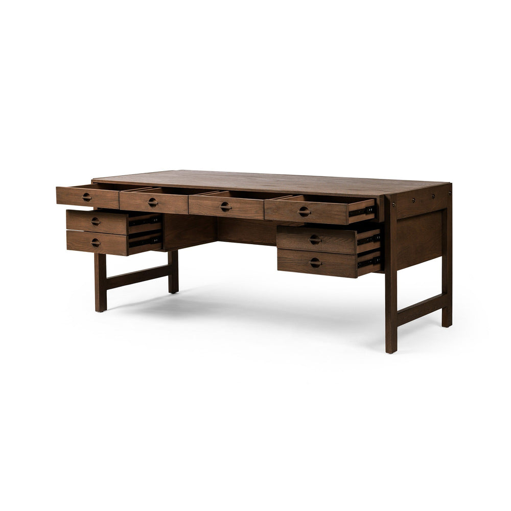 Oakley Desk - Dark Toasted Oak Veneer