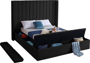 Joanne Queen Bed In Black Velvet