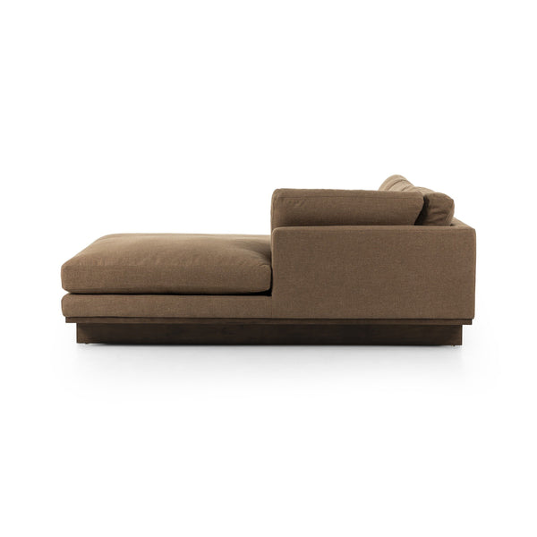 Everly 2-Piece Sectional In Antwerp Cafe And Terra Brown Parawood