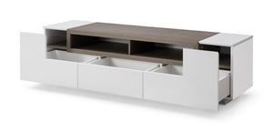 W TV002 White Gloss/Grey Veneer