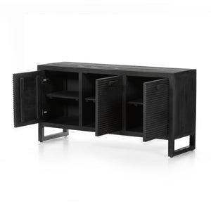 Lorne Media Console In Dark Reeded Totem