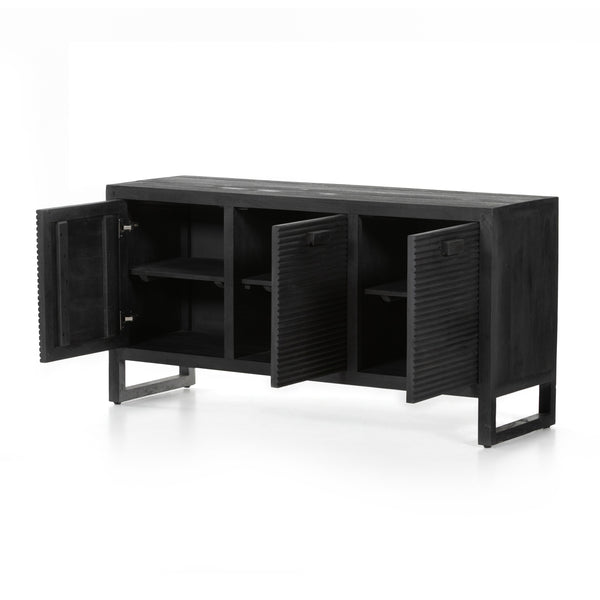 Lorne Media Console In Dark Reeded Totem