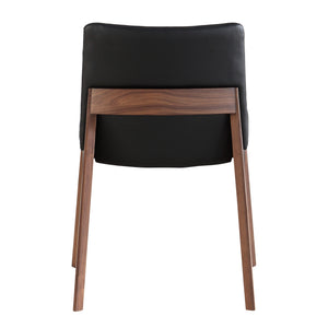 Moe's Deco Dining Chair Set of 2, Ebony PVC