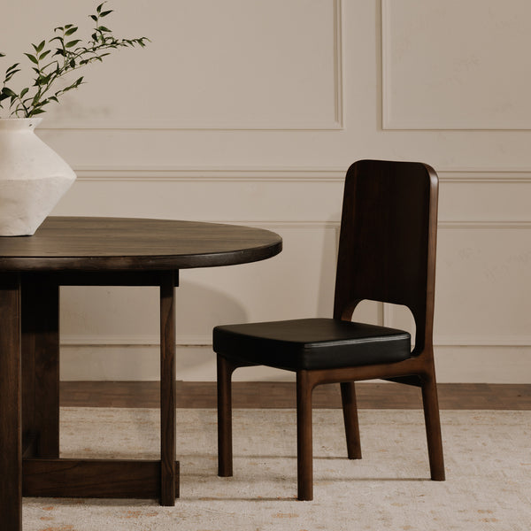 Moe's Glenn Round Dining Table in Dark Brown