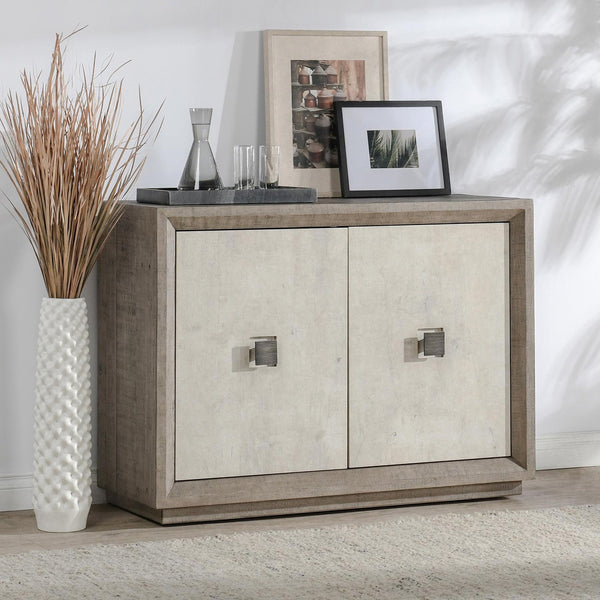 Denver Solid Wood 2Dr Cabinet - Gray/White