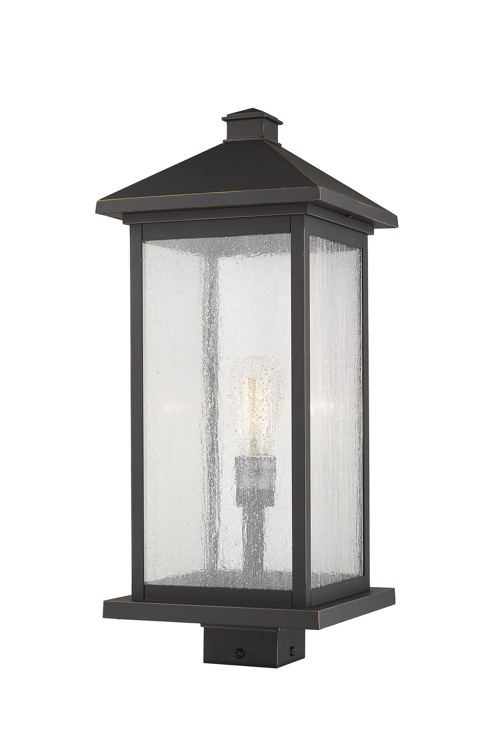 Portland 1 Light Outdoor Post Mount Fixture in Oil Rubbed Bronze Finish