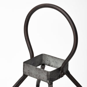 Kingston II Small Rustic Metal Framed Table Candle Holder