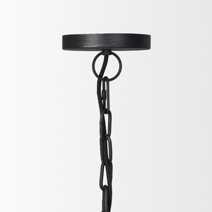 Karina 24" Round Matte Black Hammered Metal Dome Pendant Light