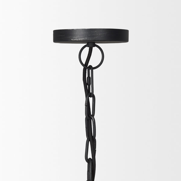 Karina 24" Round Matte Black Hammered Metal Dome Pendant Light