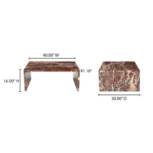 Rosa Coffee Table in Rosso Levanto Marble