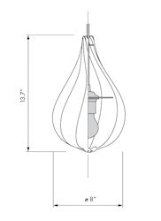 Alva Mini Hardwired Pendant with White Cord
