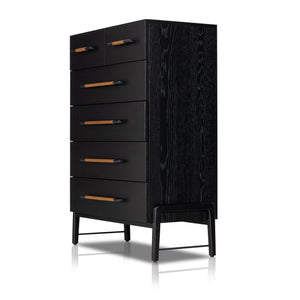 Rosedale 6 Drawer Tall Dresser - Ebony Oak Veneer