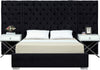 Irene Queen Bed In Black Velvet