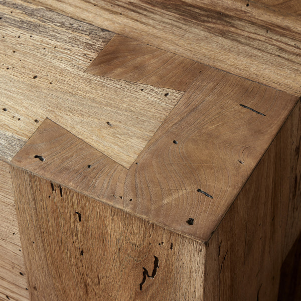 Abaso Accent Bench in Rustic Wormwood Oak