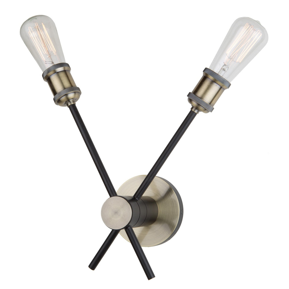 Tribeca AC10781BK Wall Light in Matte Black & Satin Brass