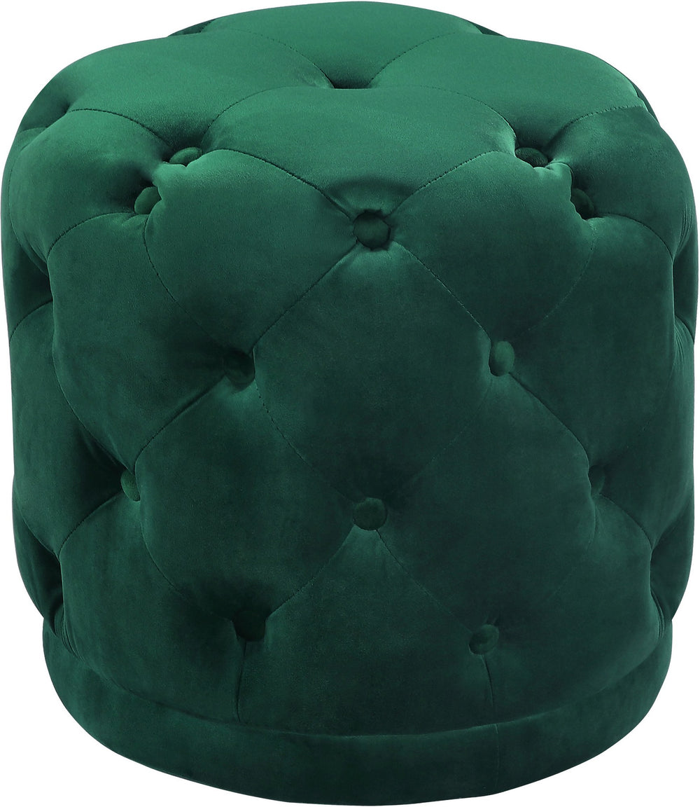 Joshua Ottoman/Stool In Green Velvet