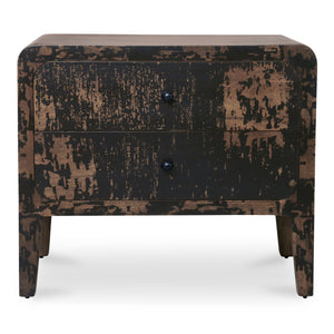 Iris Nightstand in Distressed Black Mango Wood