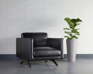 ROGERS ARMCHAIR - CORTINA BLACK LEATHER