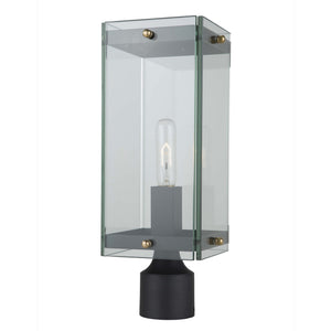 Bradgate AC8143BK Outdoor Post Light in Matte Black & Harvest Brass
