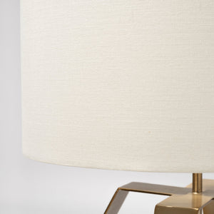 Edwards (26"H) Gold Metal Base w/ Cream Fabric Shade Table Lamp