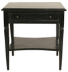 Oxford 1-Drawer Mahogany Side Table with Brass Pulls in Hand-Rubbed Black Finish