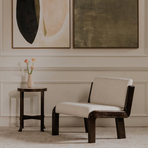 Moe's Holli Side Table White Marble with Bronze Frame