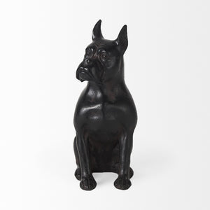 Rocky 4L x 5W Black Resin Boxer Dog