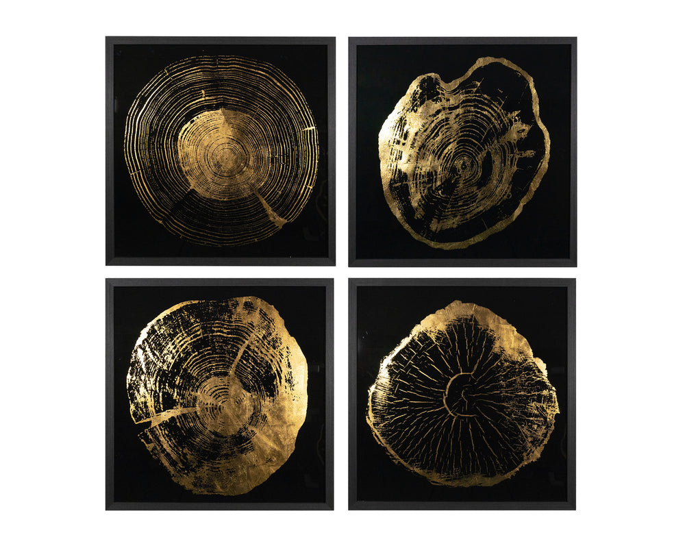 TIME LINES (SET OF 4) - 30" X 30" - CHARCOAL FRAME