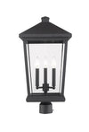 Beacon 3 Light Outdoor Post Mount Fixture in Black Finish