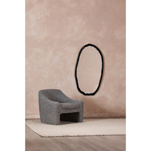 Foundry Oval Mirror Black Aluminum Frame