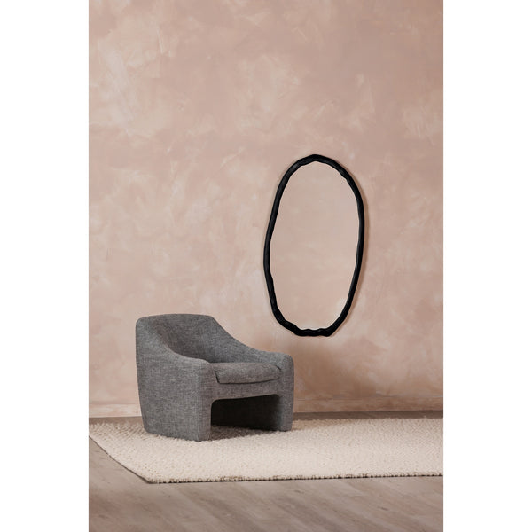 Foundry Oval Mirror Black Aluminum Frame