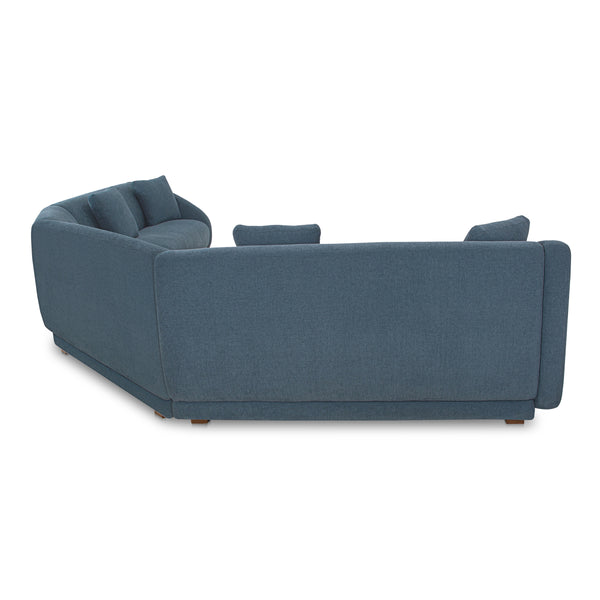 Fraser 4 Piece Modular Sectional in Deep Blue Upholstery