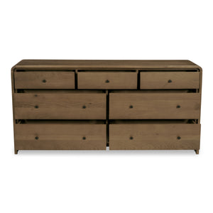 Riley 7-Drawer Dresser in Oak