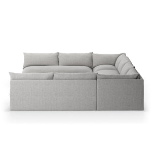 Grant Outdoor 5 Pc Sectional In Faye Ash