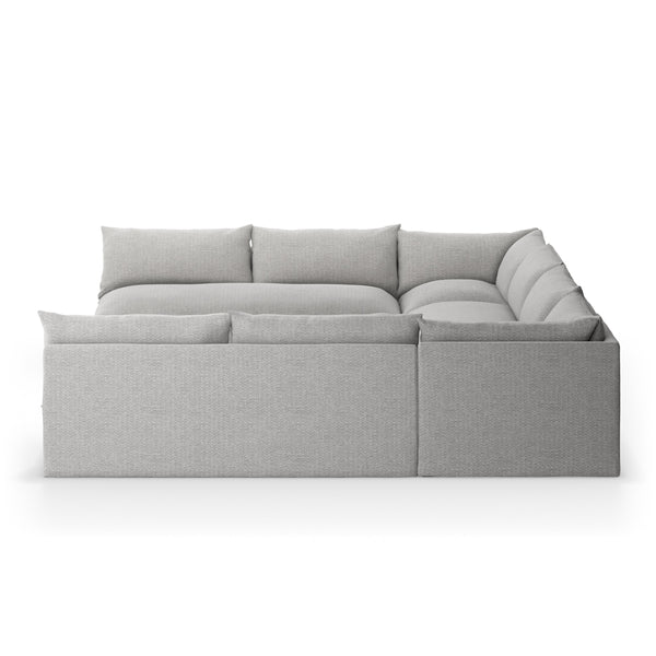 Grant Outdoor 5 Pc Sectional In Faye Ash