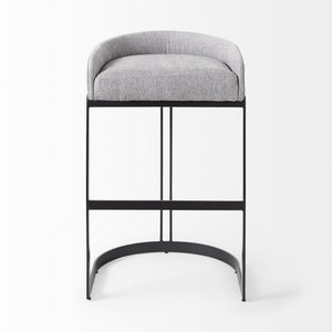 Hollyfield 20.5 x 19.7 x 32.7 Gray Fabric Seat W/ Gray Metal Base Bar Stool