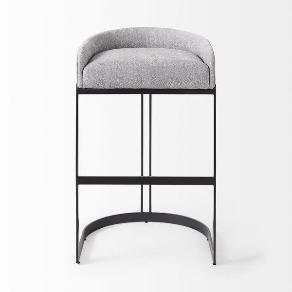 Hollyfield 20.5 x 19.7 x 32.7 Gray Fabric Seat W/ Gray Metal Base Bar Stool