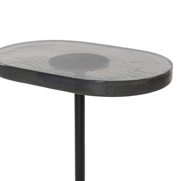 Vinia End Table In Light Blue Cast Glass