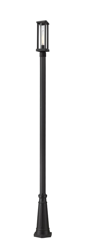 Glenwood 1 Light Outdoor Post Mounted Fixture in Black Finish